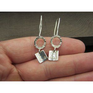 Sterling Silver Handmade Love Word Dangle Earrings
